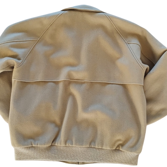 Vintage WOOLRICH Wool Coat Flight Jacket Tan Lined Large Made in USA Blouson EUC - Picture 3 of 16